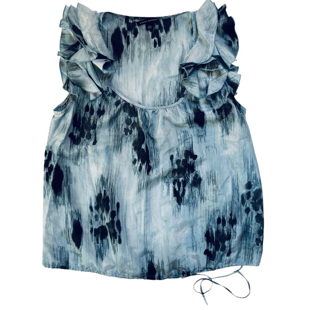 Banana Republic Y2K Silk Flutter Sleeve Blouse Size Large